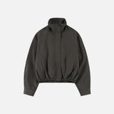 SIOT4191 High-Neck Shirred Blouson_Charcoal