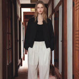 SIOT4198 Sheer Wrinkle Blouson_Black