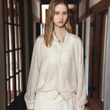 SIOT4198 Sheer Wrinkle Blouson_Cream