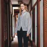 SIOT4198 Sheer Wrinkle Blouson_Light gray
