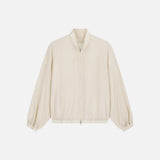 SIOT4198 Sheer Wrinkle Blouson_Cream