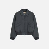 SIOT4201 Volume Padded Bomber Jacket_Midnight charcoal