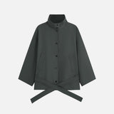 SIOT4202 Oversized High-Neck Belted Jacket_Charcoal