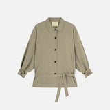 SIOT4203 Oversized Fluid Belted Jacket_Ash beige