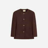 SIOT4204 Oversized Atelier Tweed Jacket_Brown