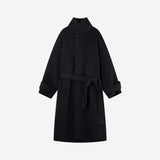 SIOT4224 Handmade Long Robe Coat_Melange black