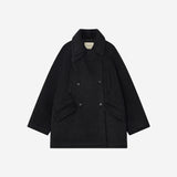 SIOT4225 Classic Double Half Coat_Melange black