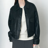 SIOT4186 Smooth Faux Leather Blouson_Black