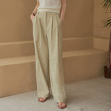 SIPT7078 Two-Tuck Nylon Slacks_Beige