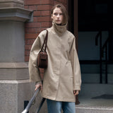 SIOT4152 High Neck Half Trench Coat_Camel Beige