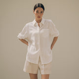 SITP5151 oversized lounge silky shirt_White