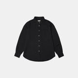 SITP5151 oversized lounge silky shirt_Black