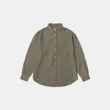SITP5151 oversized lounge silky shirt_Khaki brown