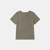 SITP5154 Silkette Loose Fit U-Neck Short Sleeve Tee_Khaki Brown