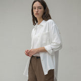 SITP5160 Loose Fit Wrinkle Silky Shirt_White