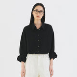 SITP5198 Linen Blend Pure Shirt_Black