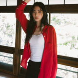 SITP5198 Linen Blend Pure Shirt_Cherry red