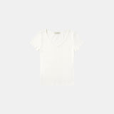 SITP5202 Retro V-Neck Slim Short Sleeve T-Shirt_Ivory