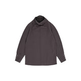 SITP5223 Loose Fit Cowl Neck Blouse_Dark Brown