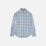 SITP5273 KUWAMURA Lier Check Shirt_Sky blue
