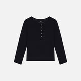 SITP5283 Sheer Henley Neck T-Shirt_Black