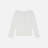 SITP5283 Sheer Henley Neck T-Shirt_White