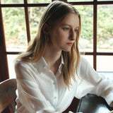 SITP5290 Silky Stripe Drawstring Shirt_White