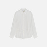 SITP5290 Silky Stripe Drawstring Shirt_White