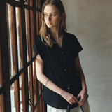 SITP5292 Open-Collar Retro T-Shirt_Black