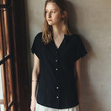SITP5292 Open-Collar Retro T-Shirt_Black