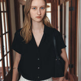 SITP5292 Open-Collar Retro T-Shirt_Black