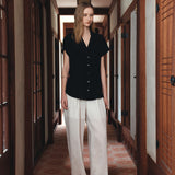 SITP5292 Open-Collar Retro T-Shirt_Black