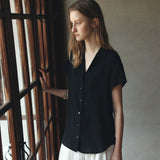 SITP5292 Open-Collar Retro T-Shirt_Black