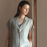 SITP5292 Open-Collar Retro T-Shirt_Olive gray