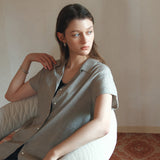 SITP5292 Open-Collar Retro T-Shirt_Olive gray