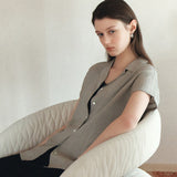SITP5292 Open-Collar Retro T-Shirt_Olive gray