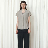 SITP5292 Open-Collar Retro T-Shirt_Olive gray