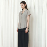 SITP5292 Open-Collar Retro T-Shirt_Olive gray
