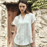 SITP5292 Open-Collar Retro T-Shirt_White