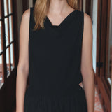 SITP5294 Cowlneck Jersey Sleeveless Top_Black