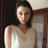 SITP5294 Cowlneck Jersey Sleeveless Top_Cream