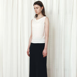 SITP5294 Cowlneck Jersey Sleeveless Top_Cream
