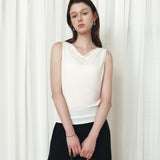 SITP5294 Cowlneck Jersey Sleeveless Top_Cream