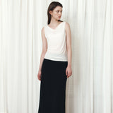 SITP5294 Cowlneck Jersey Sleeveless Top_Cream