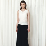 SITP5294 Cowlneck Jersey Sleeveless Top_Cream