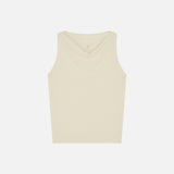 SITP5294 Cowlneck Jersey Sleeveless Top_Cream