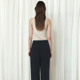SITP5295 Relaxed Double-Line Sleeveless Top_Greige