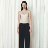SITP5295 Relaxed Double-Line Sleeveless Top_Greige