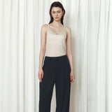 SITP5295 Relaxed Double-Line Sleeveless Top_Greige