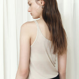 SITP5295 Relaxed Double-Line Sleeveless Top_Greige